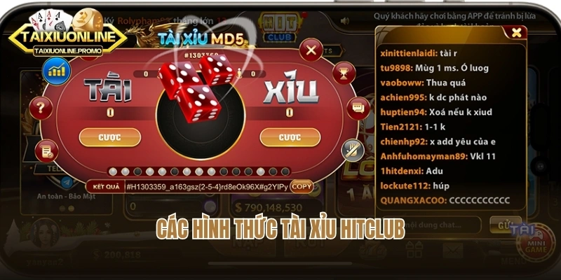 Các hình thức tài xỉu Hitclub